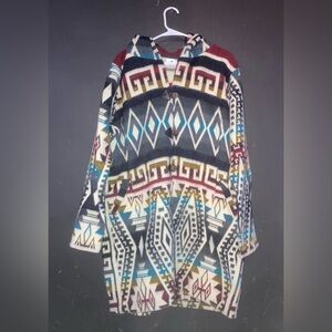 Aztec-Inspired Hooded Cardigan